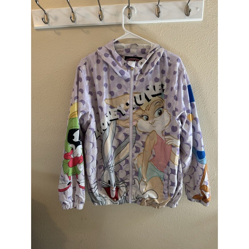 Members Only Looney Tunes Windbreaker Jacket Large Bugs Lola Bunny Sylvester